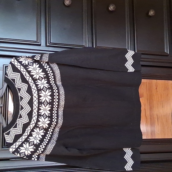 Talbots Black and White Fair Isle Cardigan NWT L - Picture 4 of 8